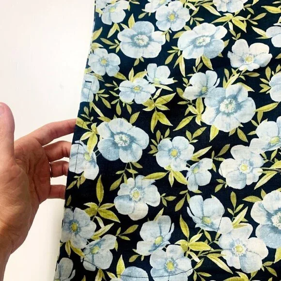 J. Jill Dress Love Linen Floral Hibiscus Shift Small Petite Tropical Hawaii Midi - Picture 4 of 11